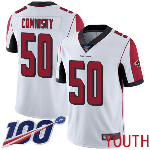 Atlanta Falcons Limited White Youth John Cominsky Road Jersey NFL Football #50 100th Season Vapor Untouchable->youth nfl jersey->Youth Jersey